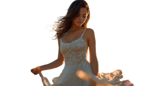 Smiling Girl In Field Vinyl Car Decal Sticker – Waterproof & UV-Resistant 