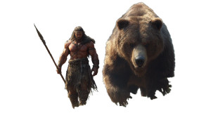 Barbarian And Bear Vinyl Car Decal Sticker – Waterproof & UV-Resistant 