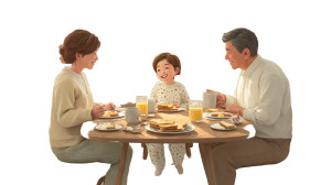 Singaporean Family Breakfast Vinyl Car Decal Sticker – Waterproof & UV-Resistant 