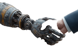 Futuristic Handshake V3 Vinyl Car Decal Sticker – Waterproof & UV-Resistant 