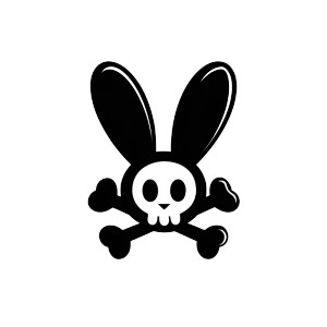 Bunny Skull Logo Vinyl Car Decal Sticker – Waterproof & UV-Resistant 