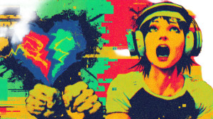 Defiant Glitch Girl Vinyl Car Decal Sticker – Waterproof & UV-Resistant 