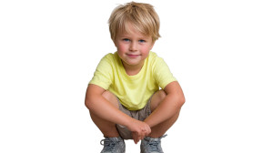 Shy Blond Boy Vinyl Car Decal Sticker – Waterproof & UV-Resistant 