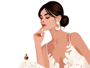 Elegant Woman Perfume Vinyl Car Decal Sticker – Waterproof & UV-Resistant 