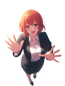 Anime Office Woman V5 Vinyl Car Decal Sticker – Waterproof & UV-Resistant 