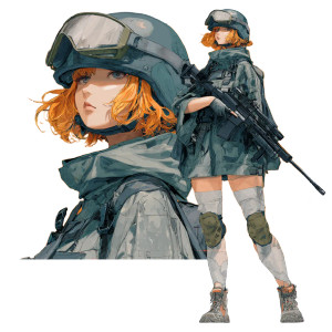 Anime Military Girl V7 Vinyl Car Decal Sticker – Waterproof & UV-Resistant 