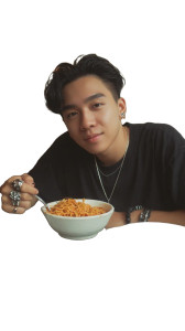 Young Man Eating Noodles Vinyl Car Decal Sticker – Waterproof & UV-Resistant Young Man Eating Noodles Vinyl Car Decal Sticker – Waterproof & UV-Resistant