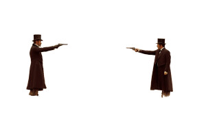 Historical Duel Scene Vinyl Car Decal Sticker – Waterproof & UV-Resistant 