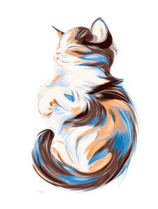 Sleeping Calico Kitten Vinyl Car Decal Sticker – Waterproof & UV-Resistant 