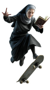 Skateboarding Nun V2 Vinyl Car Decal Sticker – Waterproof & UV-Resistant 
