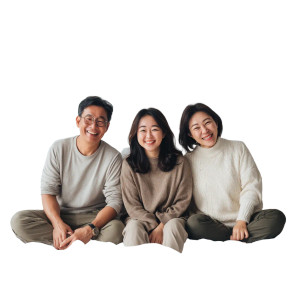 Happy Asian Family V8 Vinyl Car Decal Sticker – Waterproof & UV-Resistant 