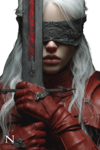 Blindfolded Knight Vinyl Car Decal Sticker – Waterproof & UV-Resistant 