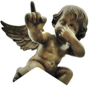 Rebellious Cupid Statue Vinyl Car Decal Sticker – Waterproof & UV-Resistant 