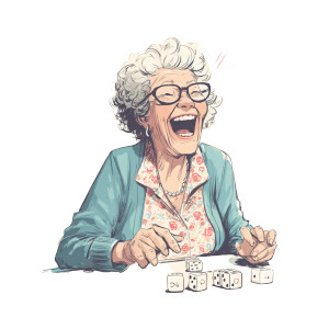 Laughing Grandma Vinyl Car Decal Sticker – Waterproof & UV-Resistant 
