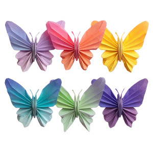 Rainbow Origami Butterflies Vinyl Car Decal Sticker – Waterproof & UV-Resistant 