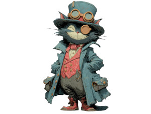 Sly Victorian Cat Vinyl Car Decal Sticker – Waterproof & UV-Resistant 