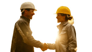 Engineers Shaking Hands V2 Vinyl Car Decal Sticker – Waterproof & UV-Resistant 