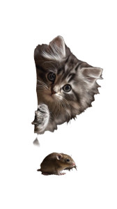 Playful Kitten And Mouse Vinyl Car Decal Sticker – Waterproof & UV-Resistant 