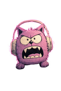 Angry Glow Cat Vinyl Car Decal Sticker – Waterproof & UV-Resistant 