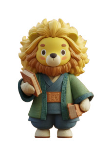 Anthropomorphic Lion Scholar Vinyl Car Decal Sticker – Waterproof & UV-Resistant 