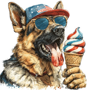 Patriotic German Shepherd V2 Vinyl Car Decal Sticker – Waterproof & UV-Resistant 
