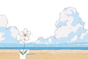 Beach Flower Bloom Vinyl Car Decal Sticker – Waterproof & UV-Resistant 