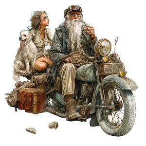 Old Biker Adventure Vinyl Car Decal Sticker – Waterproof & UV-Resistant 