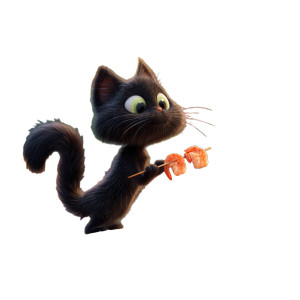 Quirky Grilling Cat Vinyl Car Decal Sticker – Waterproof & UV-Resistant 