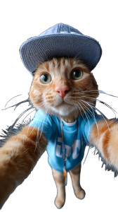 Stylish Cat Selfie V4 Vinyl Car Decal Sticker – Waterproof & UV-Resistant 