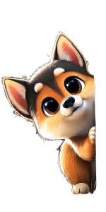 Cute Shiba Peeking Vinyl Car Decal Sticker – Waterproof & UV-Resistant 