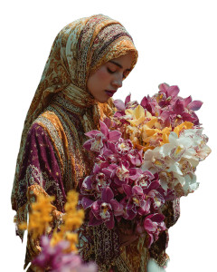 Muslim Woman With Orchids Vinyl Car Decal Sticker – Waterproof & UV-Resistant  Muslim Woman With Orchids Vinyl Car Decal Sticker – Waterproof & UV-Resistant