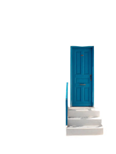 Blue Door View Vinyl Car Decal Sticker – Waterproof & UV-Resistant 