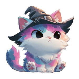Chibi Witch Cat Vinyl Car Decal Sticker – Waterproof & UV-Resistant Chibi Witch Cat Vinyl Car Decal Sticker – Waterproof & UV-Resistant
