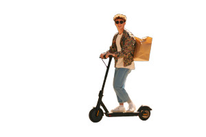 Joyful Scooter Ride V2 Vinyl Car Decal Sticker – Waterproof & UV-Resistant 