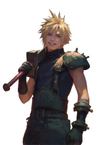 Cloud Strife Smiling Vinyl Car Decal Sticker – Waterproof & UV-Resistant 