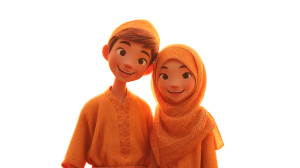 Asian Couple In Malay Costume Vinyl Car Decal Sticker – Waterproof & UV-Resistant Asian Couple In Malay Costume Vinyl Car Decal Sticker – Waterproof & UV-Resistant