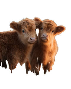 Highland Cow Calves Vinyl Car Decal Sticker – Waterproof & UV-Resistant 