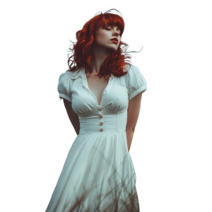 Red-Haired Woman V16 Vinyl Car Decal Sticker – Waterproof & UV-Resistant 