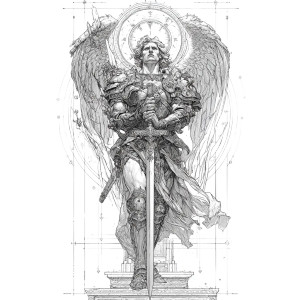 Archangel Michael Tattoo V4 Vinyl Car Decal Sticker – Waterproof & UV-Resistant 