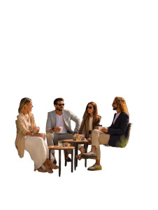 Friends Enjoying Coffee Vinyl Car Decal Sticker – Waterproof & UV-Resistant 