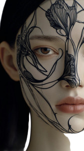 Abstract Mask Portrait Vinyl Car Decal Sticker – Waterproof & UV-Resistant 