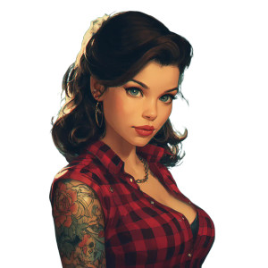 Rockabilly Brunette Vinyl Car Decal Sticker – Waterproof & UV-Resistant  Rockabilly Brunette Vinyl Car Decal Sticker – Waterproof & UV-Resistant