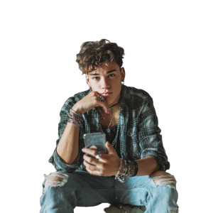 Young Man Posing Vinyl Car Decal Sticker – Waterproof & UV-Resistant 