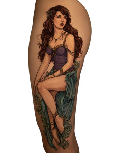 Mermaid Tattoo V2 Vinyl Car Decal Sticker – Waterproof & UV-Resistant 