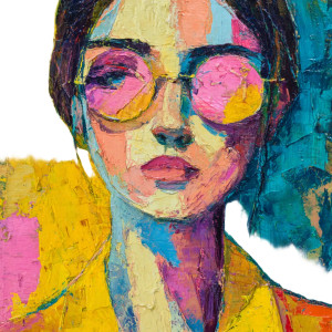 Modern Psyche Portrait Vinyl Car Decal Sticker – Waterproof & UV-Resistant 