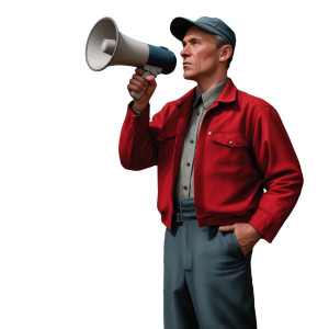 Farmer With Megaphone Vinyl Car Decal Sticker – Waterproof & UV-Resistant 