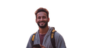 Smiling Delivery Man V3 Vinyl Car Decal Sticker – Waterproof & UV-Resistant 