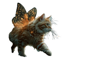 Magical Winged Cat Vinyl Car Decal Sticker – Waterproof & UV-Resistant 