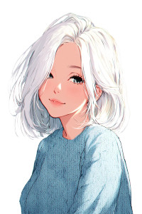 White-Haired Anime Woman V2 Vinyl Car Decal Sticker – Waterproof & UV-Resistant 