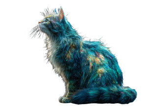 Point Cloud Cat Vinyl Car Decal Sticker – Waterproof & UV-Resistant 